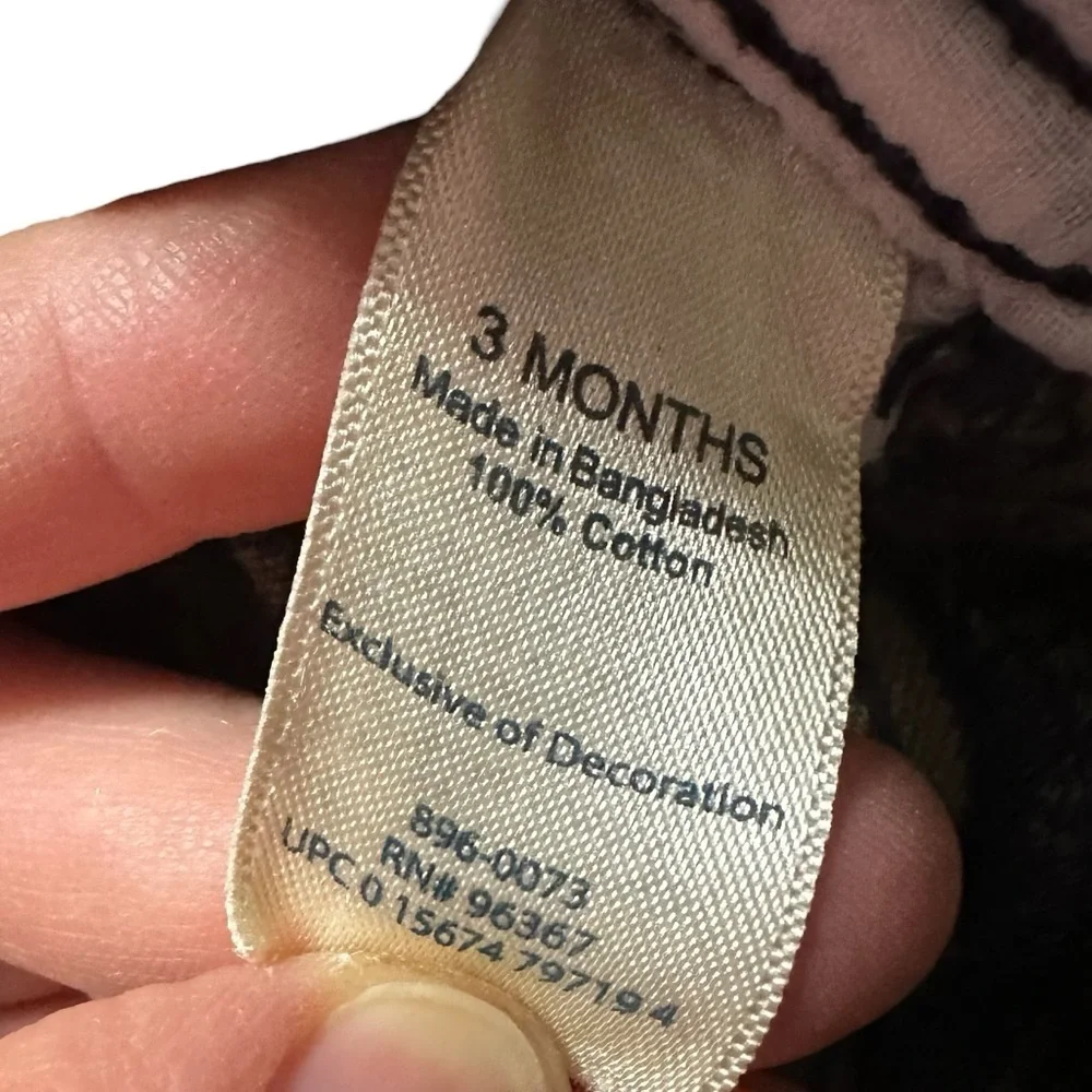 OshKosh B'Gosh Kids Grey Denim PinStripe Overalls Moose Print 3 Months